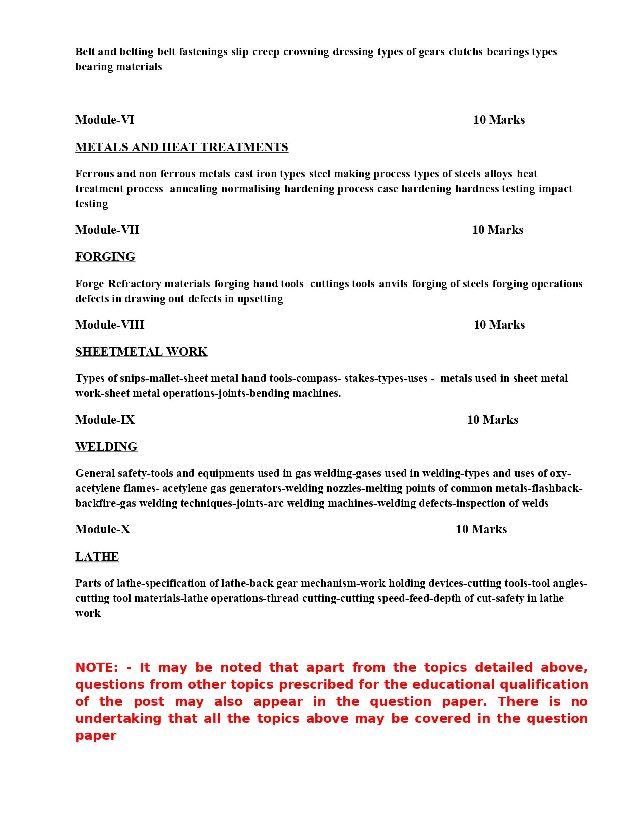junior instructor kerala psc syllabus
